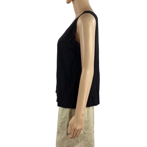 EILEEN FISHER Petite Organic Linen Jersey Tank Black PS - Picture 4 of 7